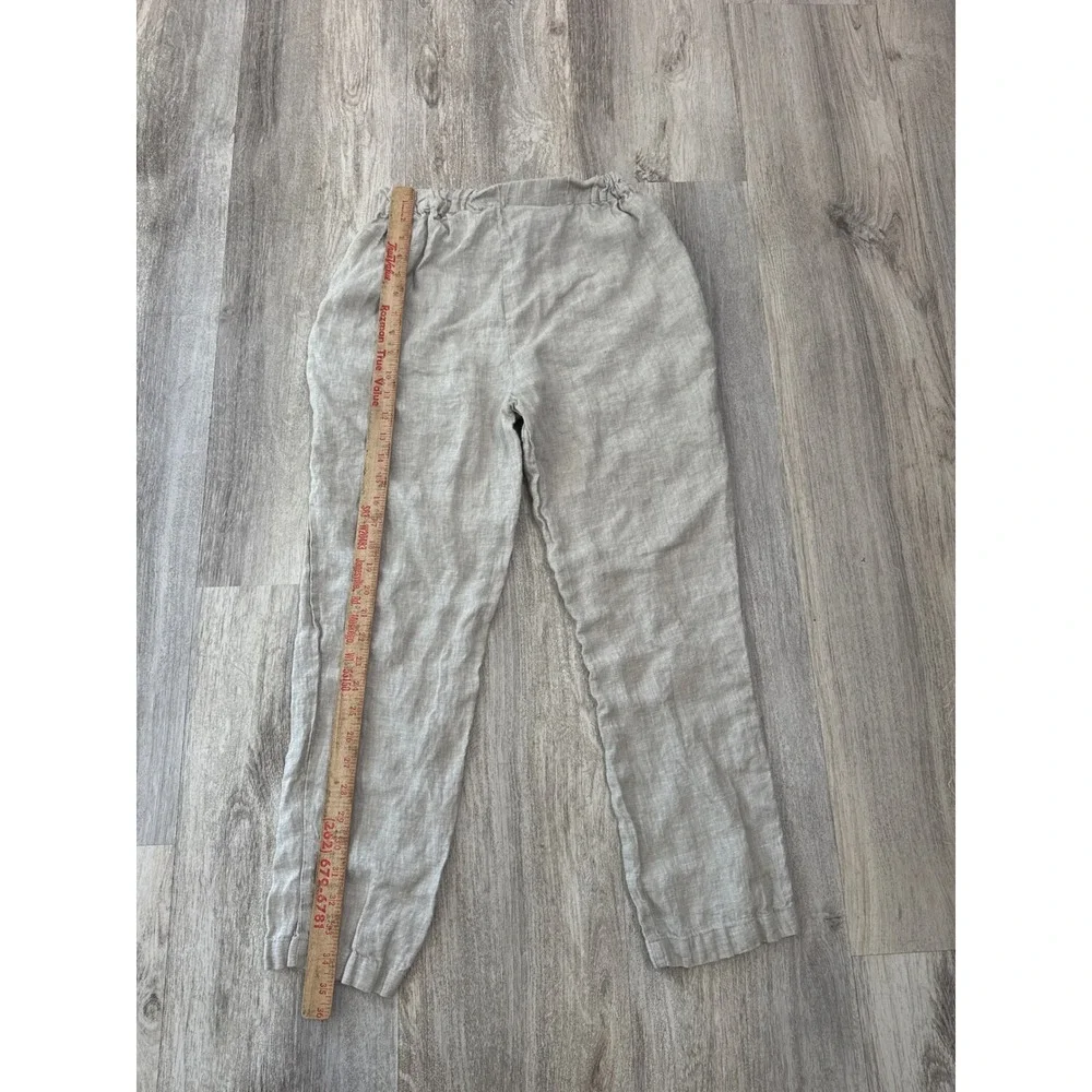 Quince 100% European Linen Tapered Ankle Pants Flax Beige Small